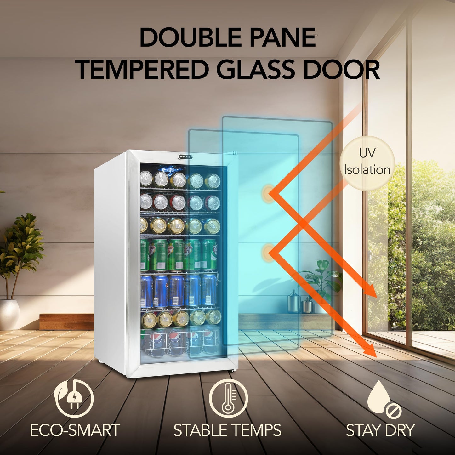 Whynter 127 Can Mini Beverage Fridge Stainless Steel