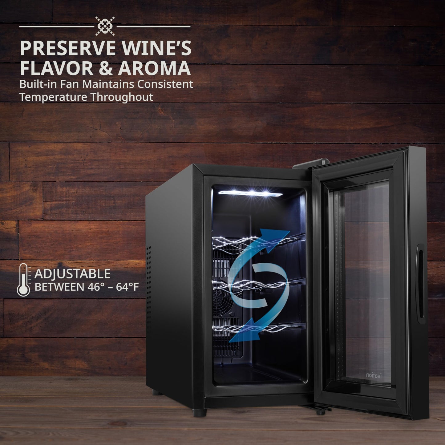 Ivation 8 Bottle Thermoelectric Wine Cooler Countertop