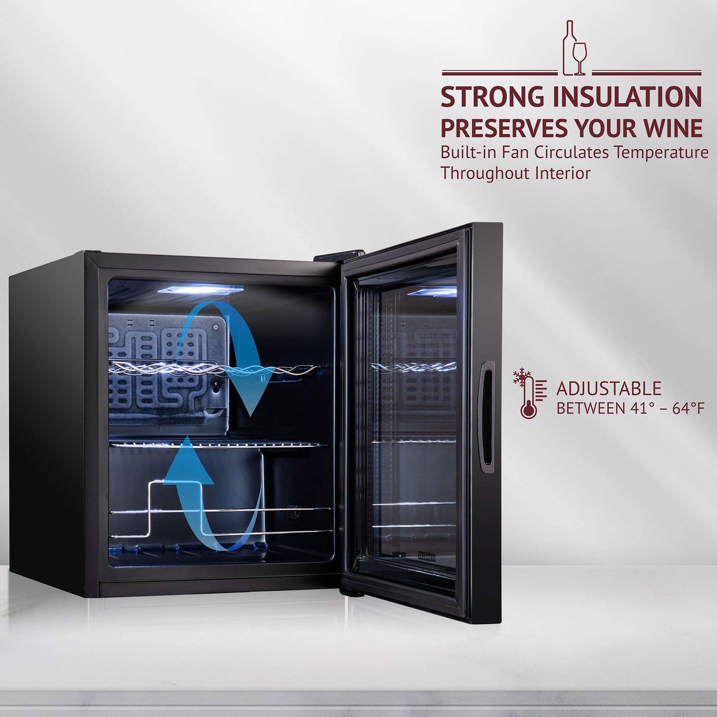 Schmecke 12 Bottle Compressor Wine Cooler Black
