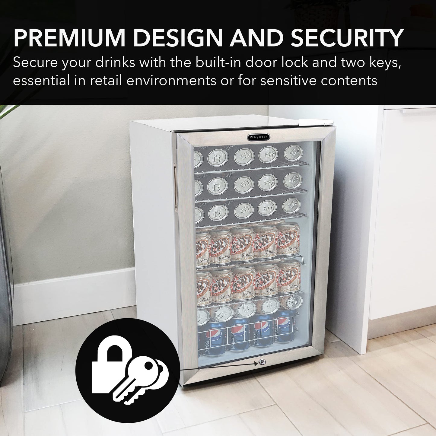 Whynter 127 Can Mini Beverage Fridge Stainless Steel