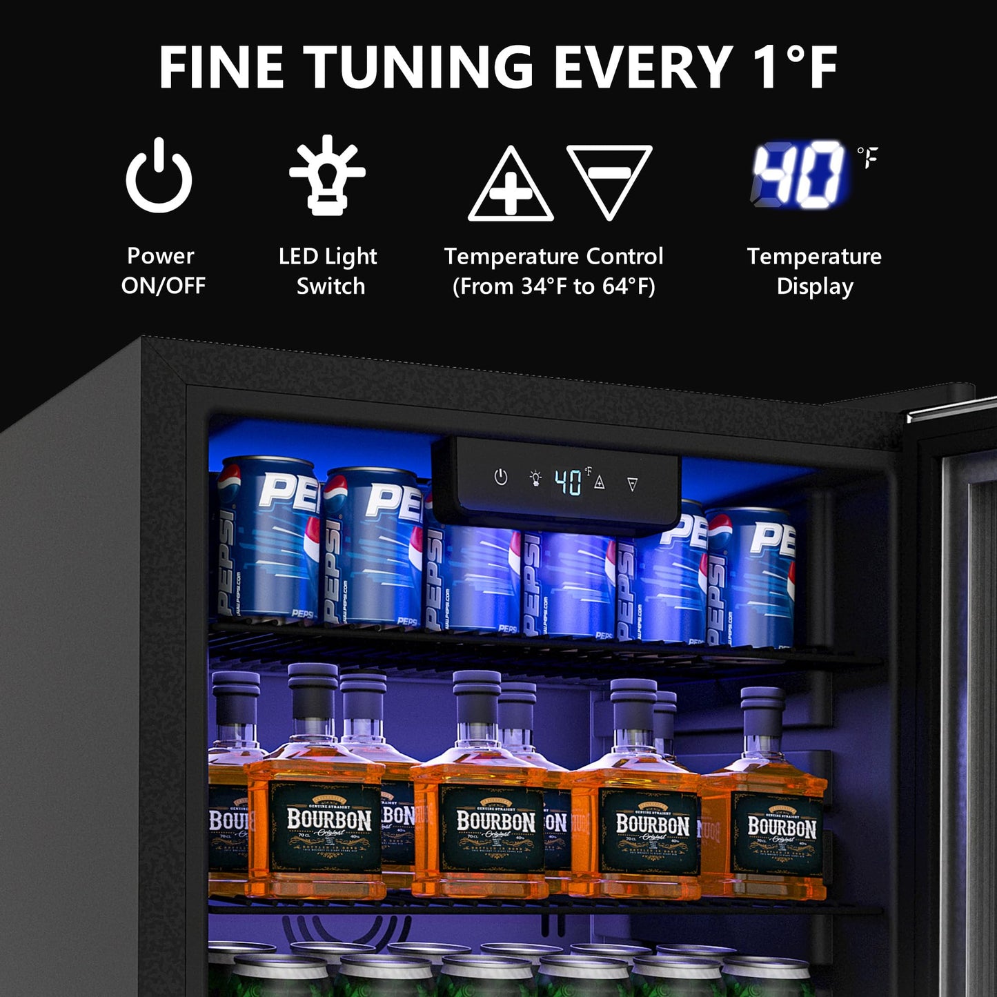 Icyglee 126 Can Beverage Refrigerator Mini Fridge Silver