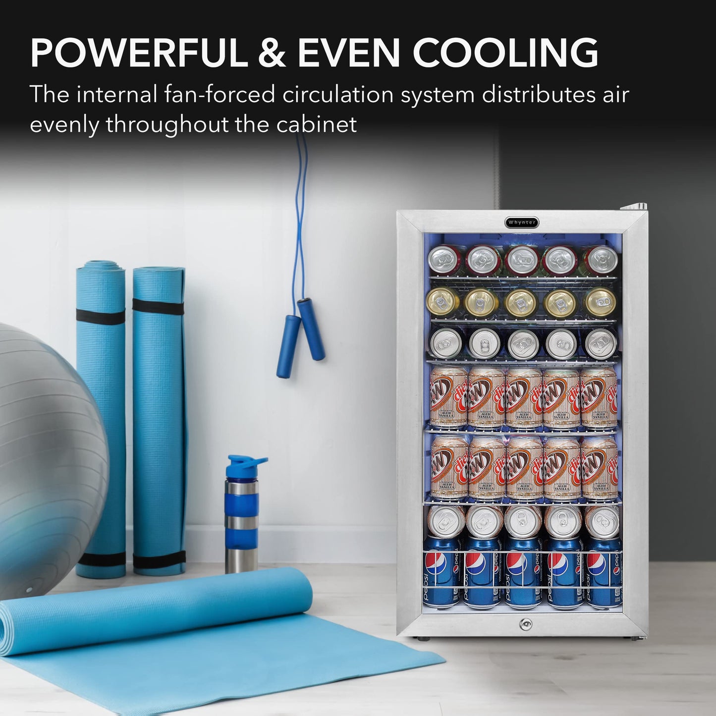 Whynter 127 Can Mini Beverage Fridge Stainless Steel
